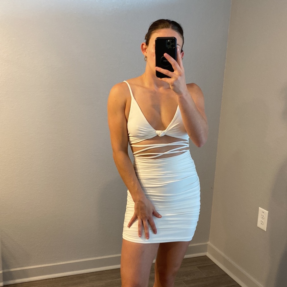 Tiger mist White cutout dress